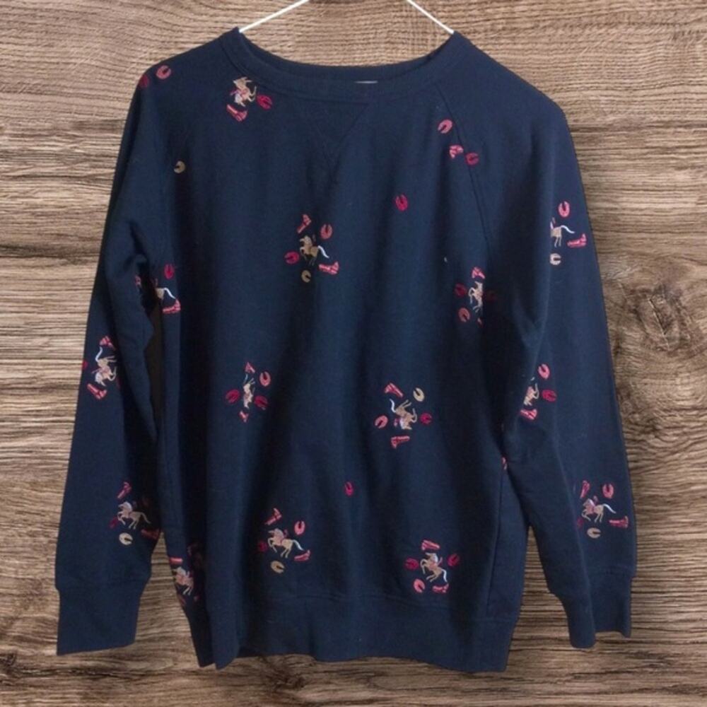 Como Vintage embroidered western sweatshirt. Black. Small